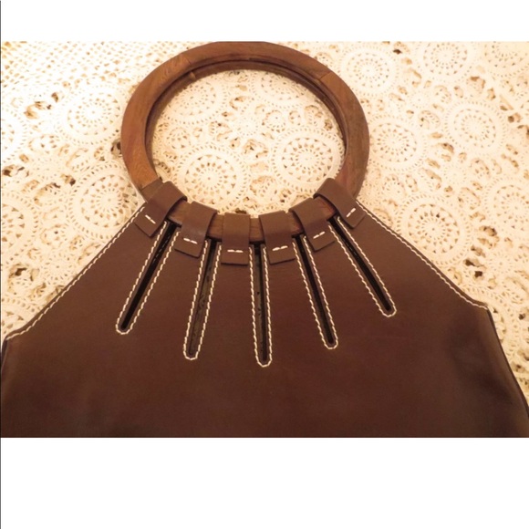 SERGIO ROSSI Bag ROUND WOODEN handles - Picture 2 of 8